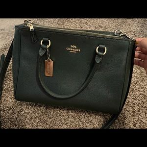Forest green leather coach purse 👜